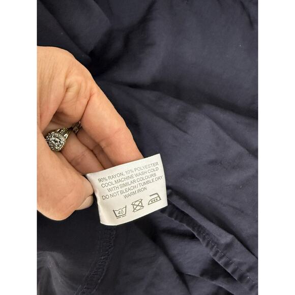 LF Markey Top Sz 6 Hassan Nico Blue Ballon Sleeve Crop Relaxed Coastal Preppy - Picture 5 of 7